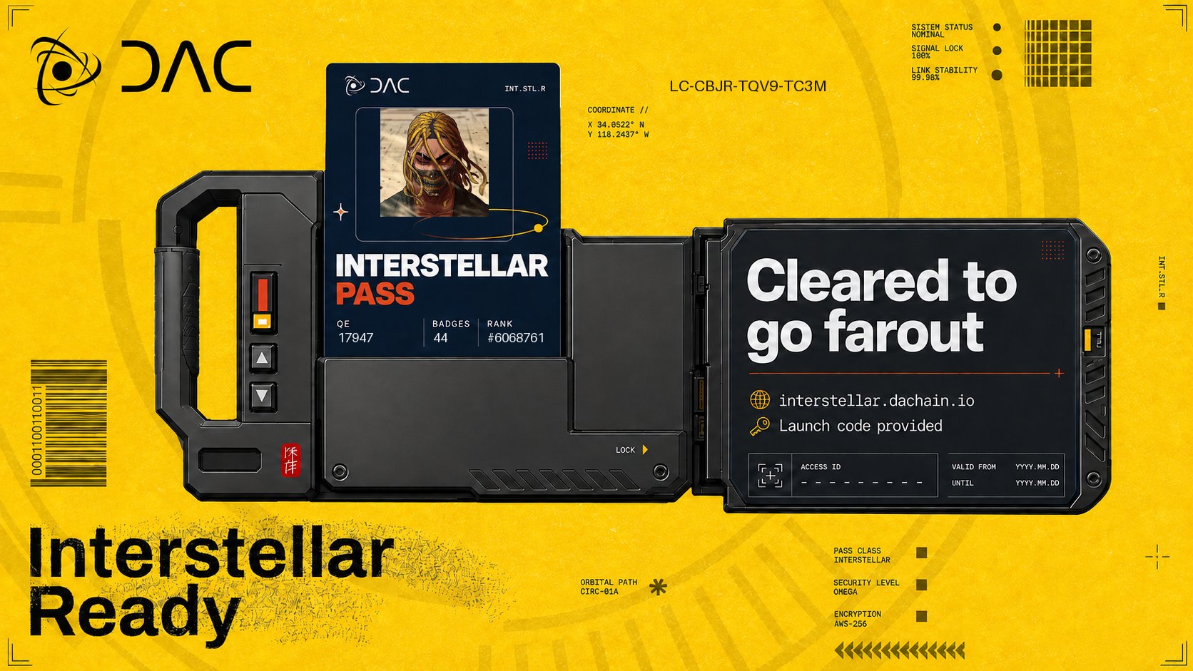 DAC Interstellar — Pre-Registration Card