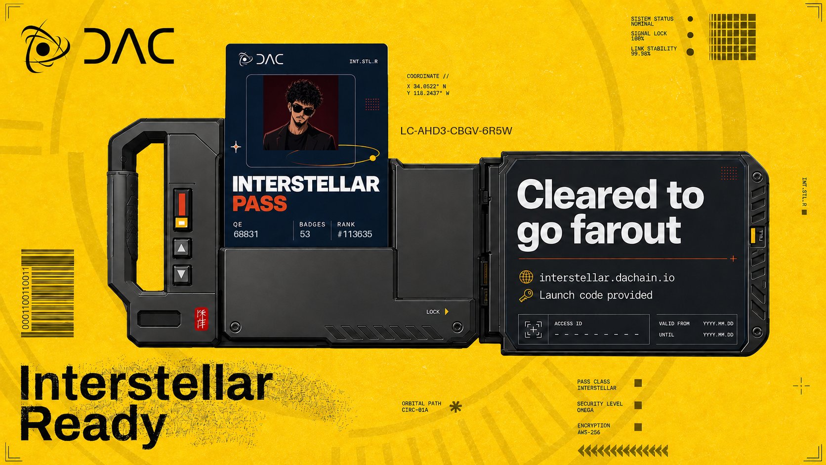 DAC Interstellar — Pre-Registration Card
