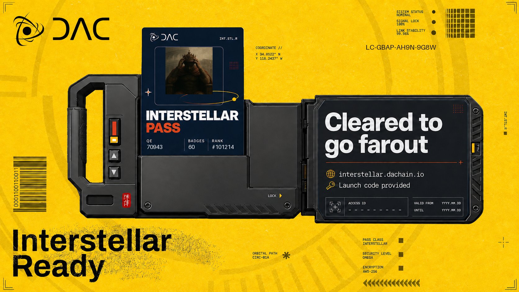 DAC Interstellar — Pre-Registration Card